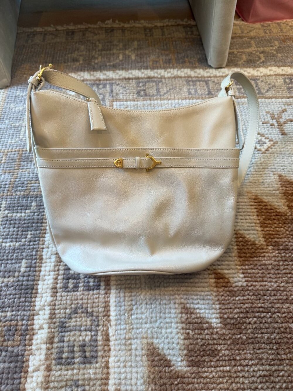 Etienne Aigner Vintage Cross Body Purse in Ivory